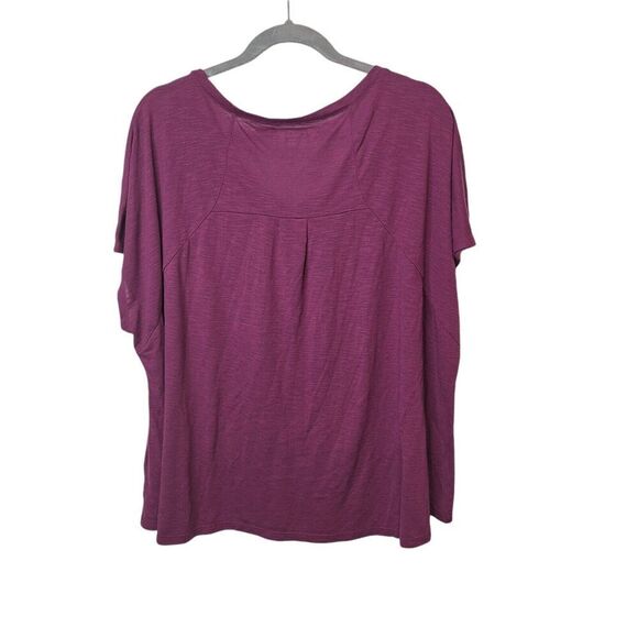 Cato Womens Top 26/28W T Shirt Pullover Short Sleeve Tunic V Neck Lightweight‎ - Picture 2 of 9